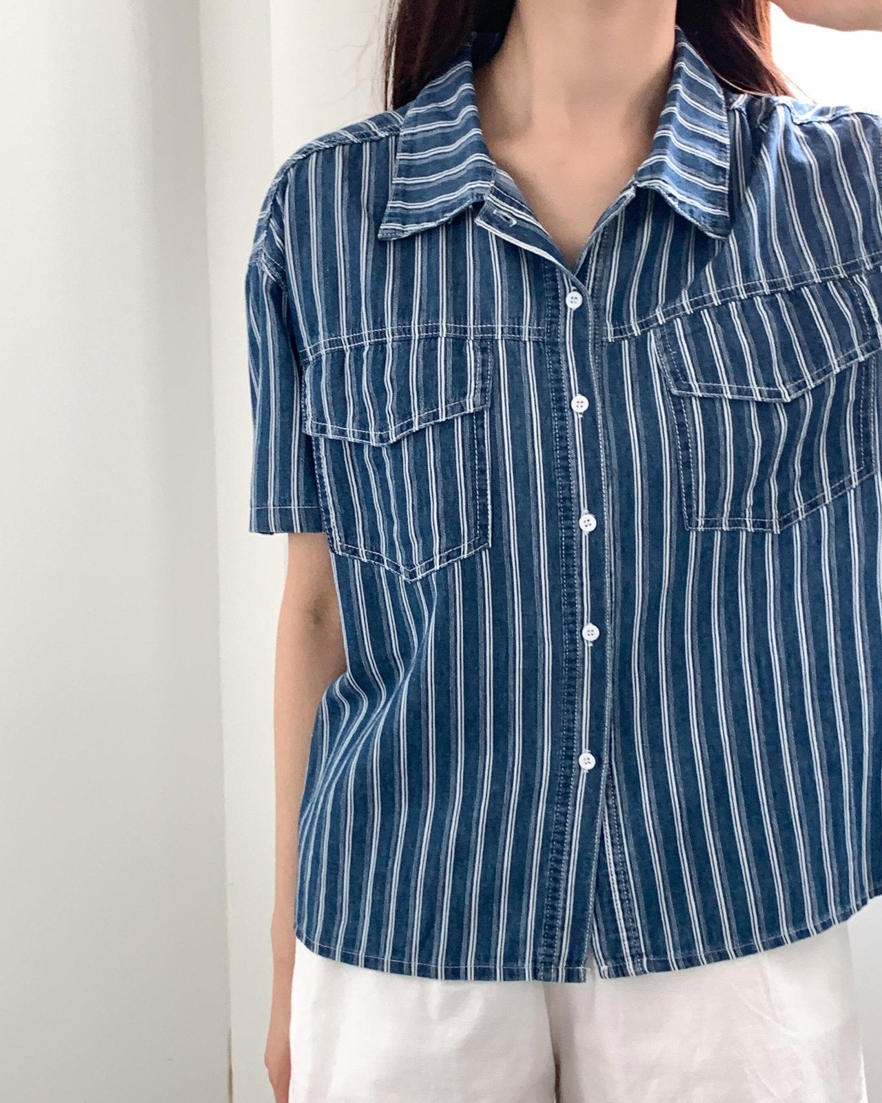 스트라이프 청 남방 (Stripe Denim Shirt)