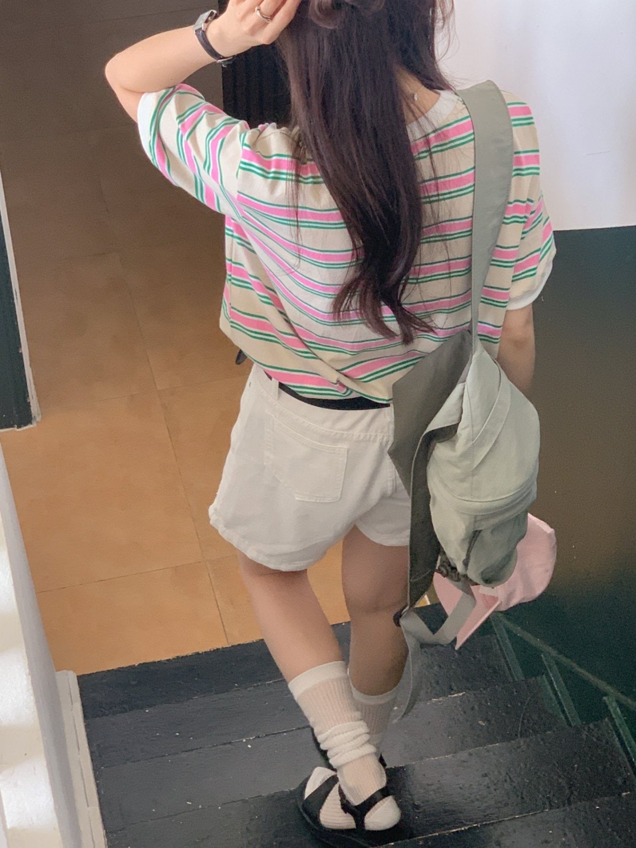 비키 단가라 박스티 (Vicky Striped Box Tee)