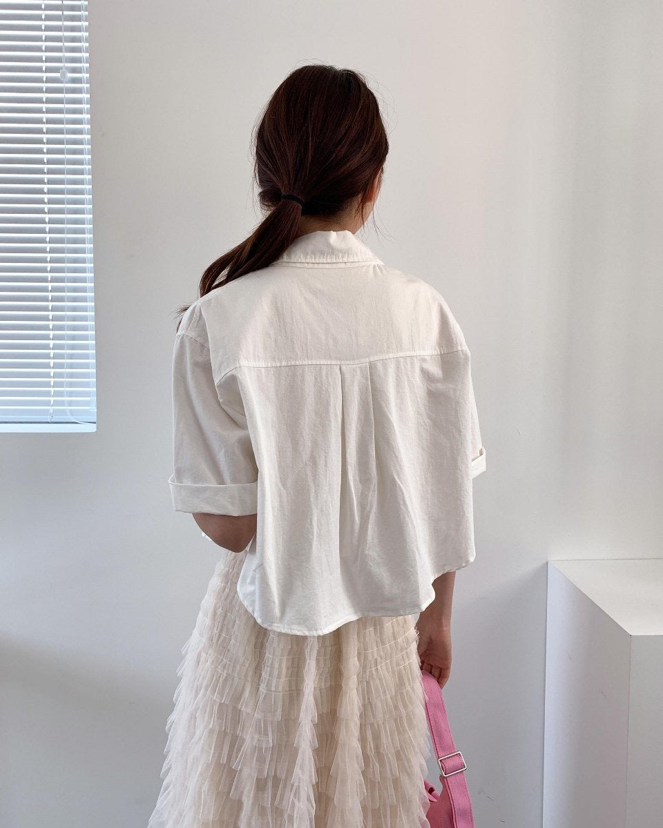 리나 크롭남방 (Lina Crop Shirt)