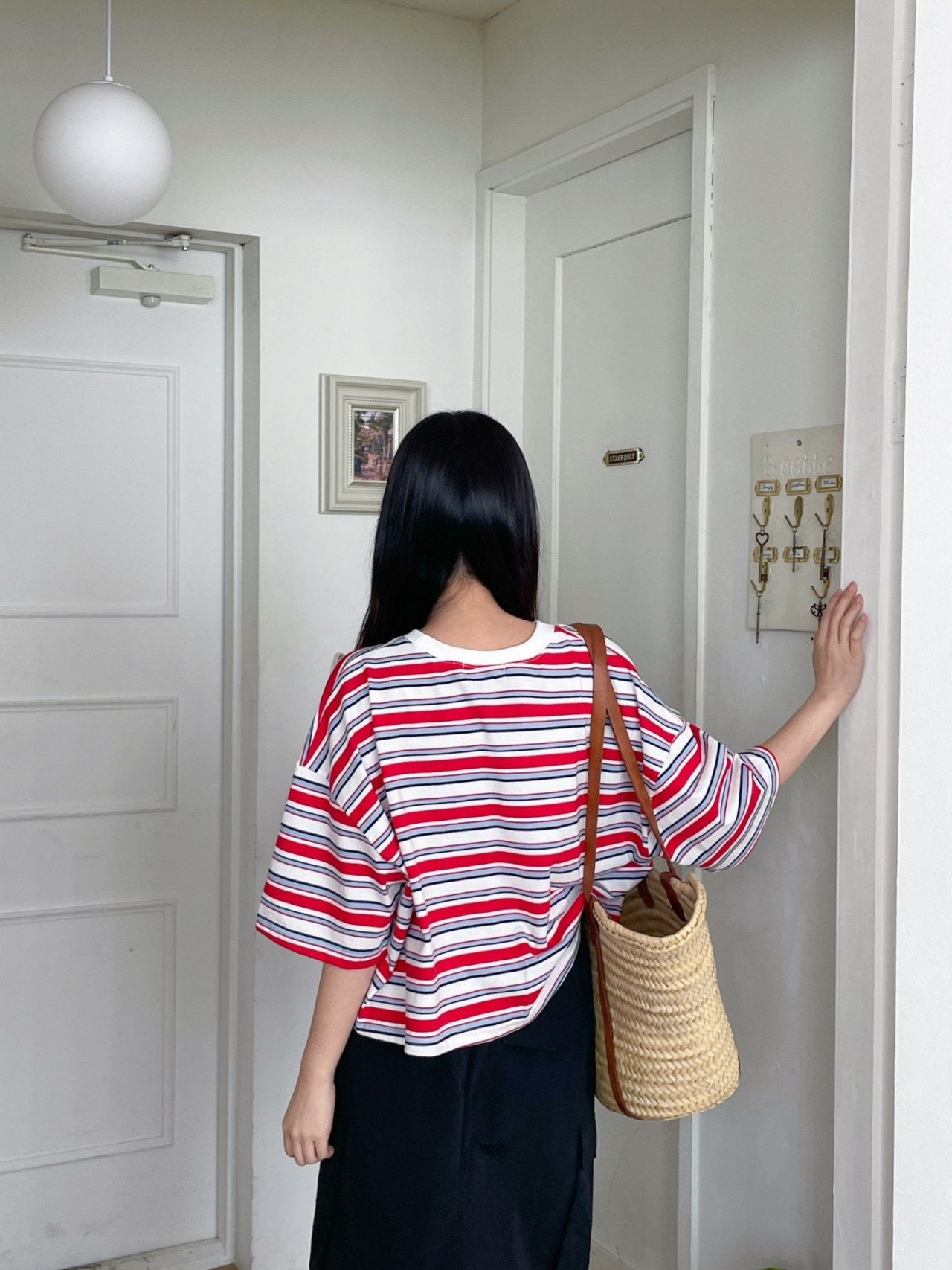 럭기 크롭 단가라티 (Lucky Crop Stripe Tee)