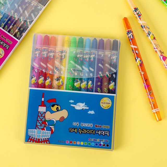 짱구 12색 색연필 (Shinchan 12-Color Twist Crayons)