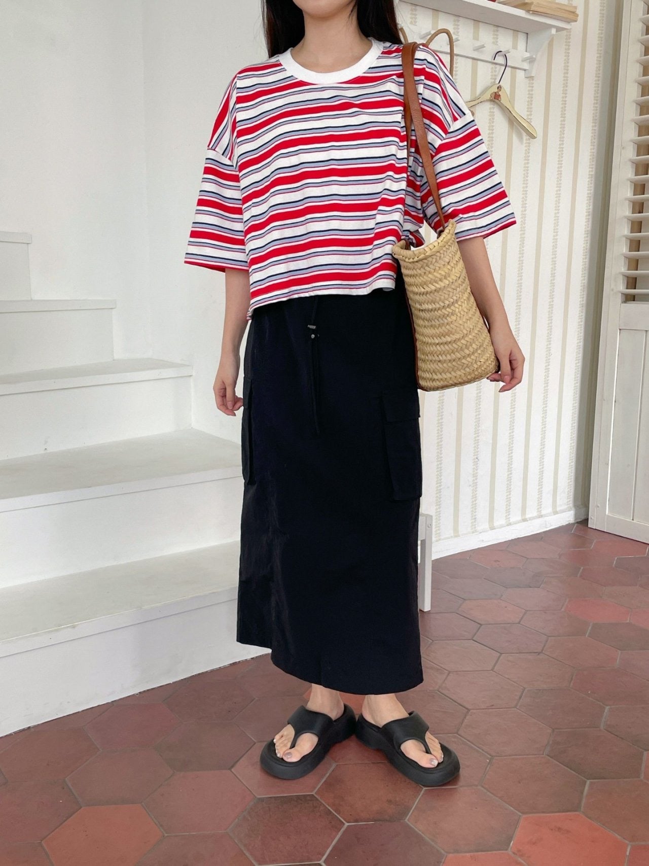 럭기 크롭 단가라티 (Lucky Crop Stripe Tee)