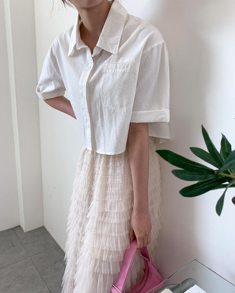 리나 크롭남방 (Lina Crop Shirt)