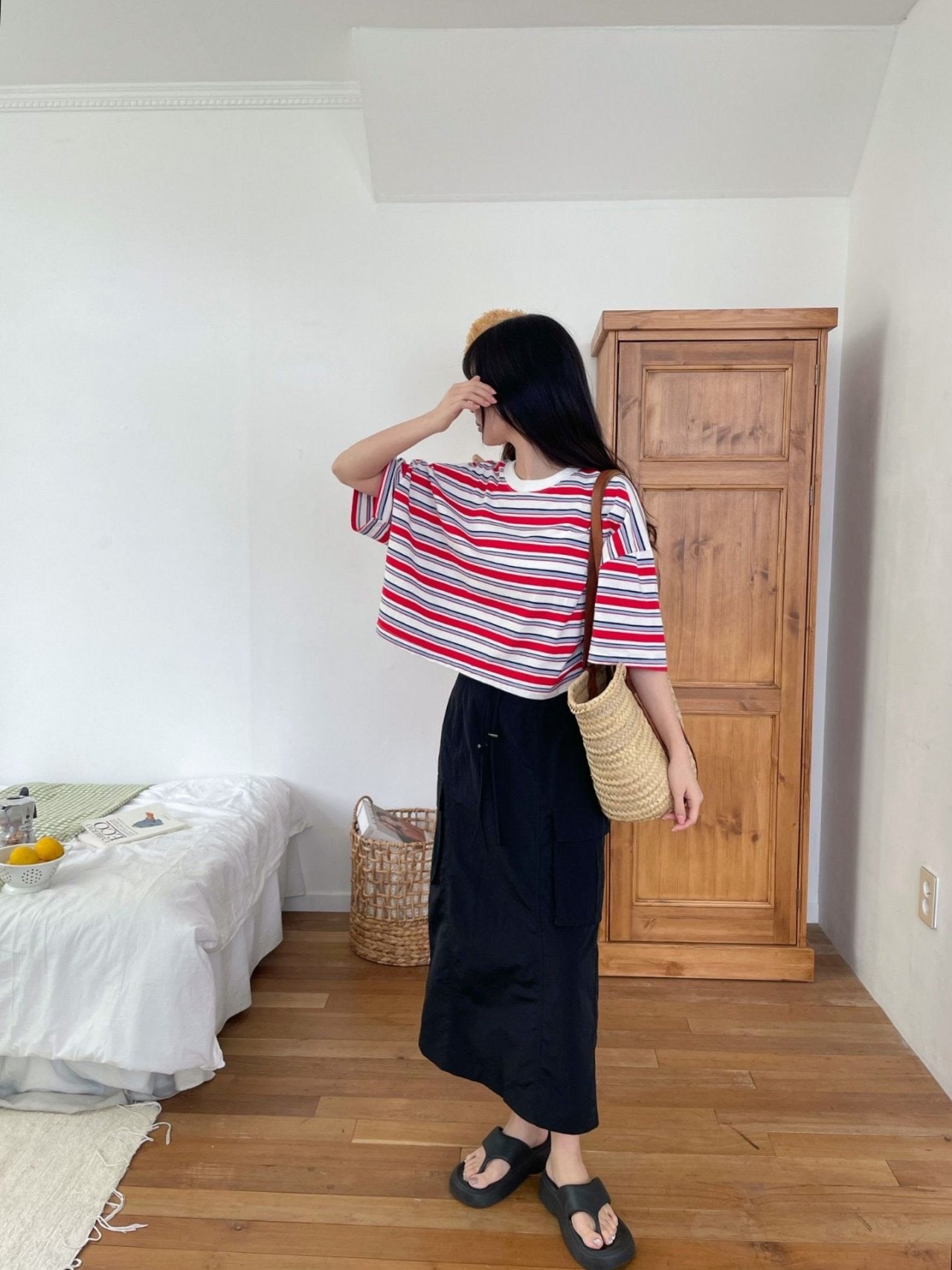 럭기 크롭 단가라티 (Lucky Crop Stripe Tee)
