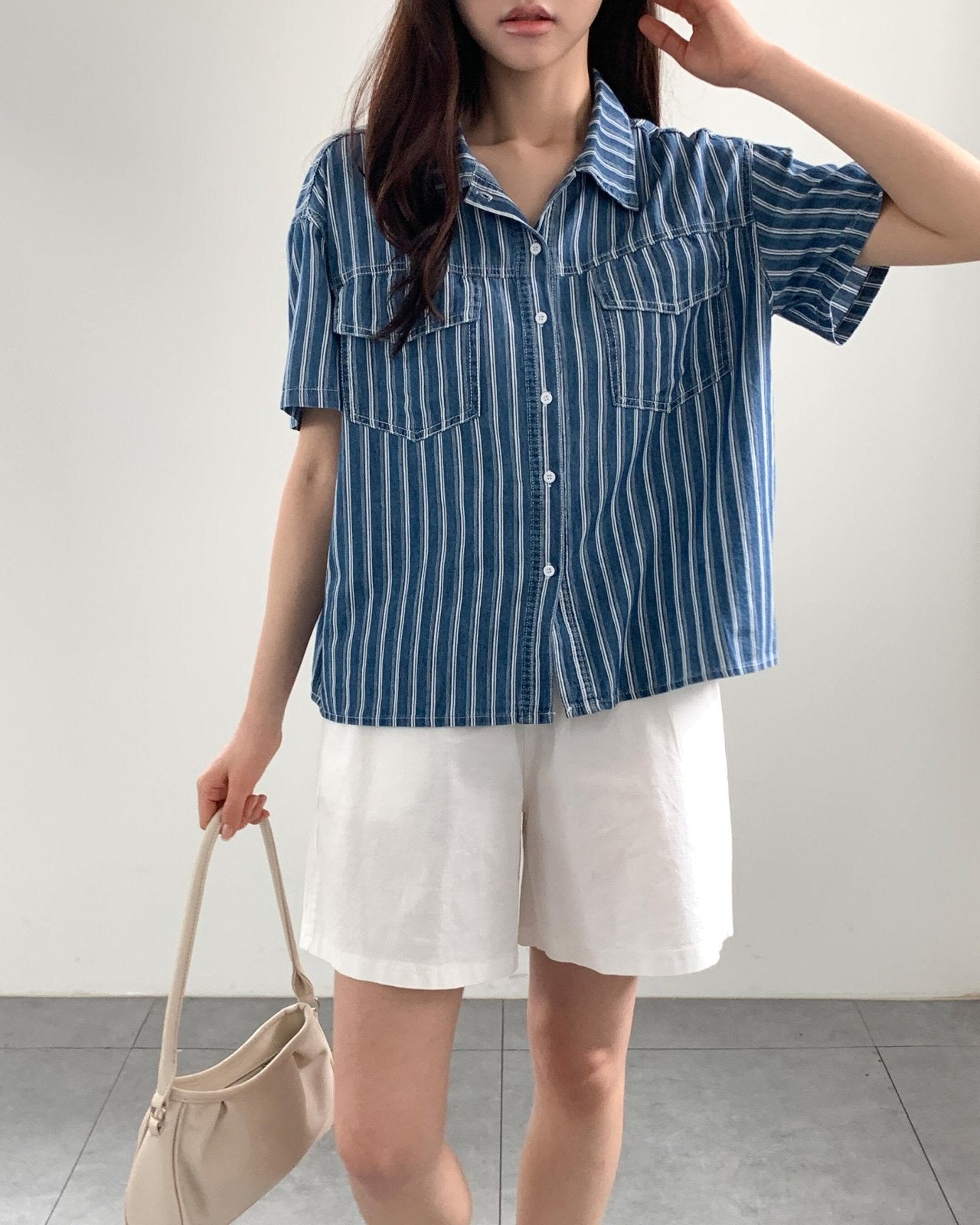 스트라이프 청 남방 (Stripe Denim Shirt)