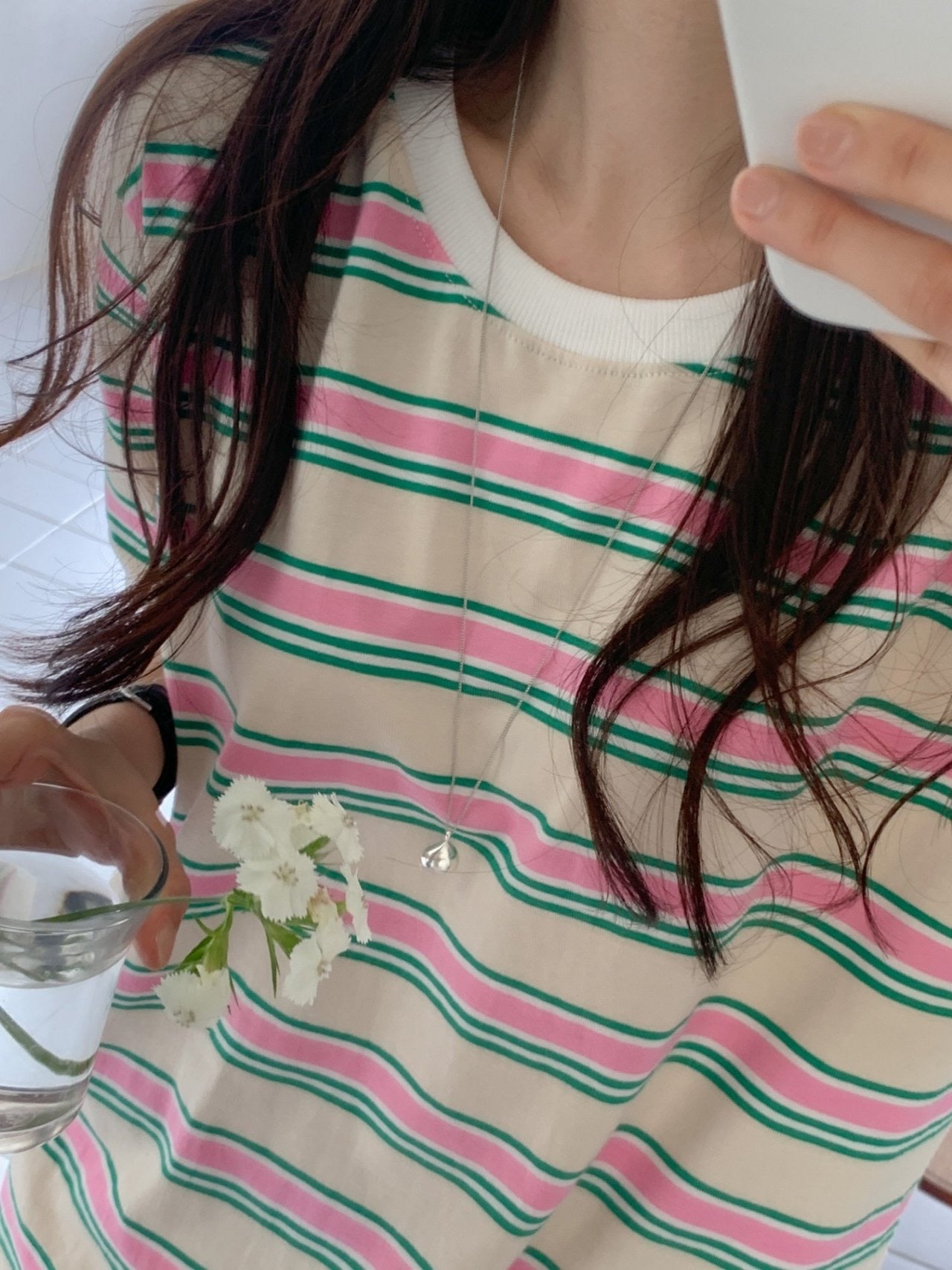 비키 단가라 박스티 (Vicky Striped Box Tee)