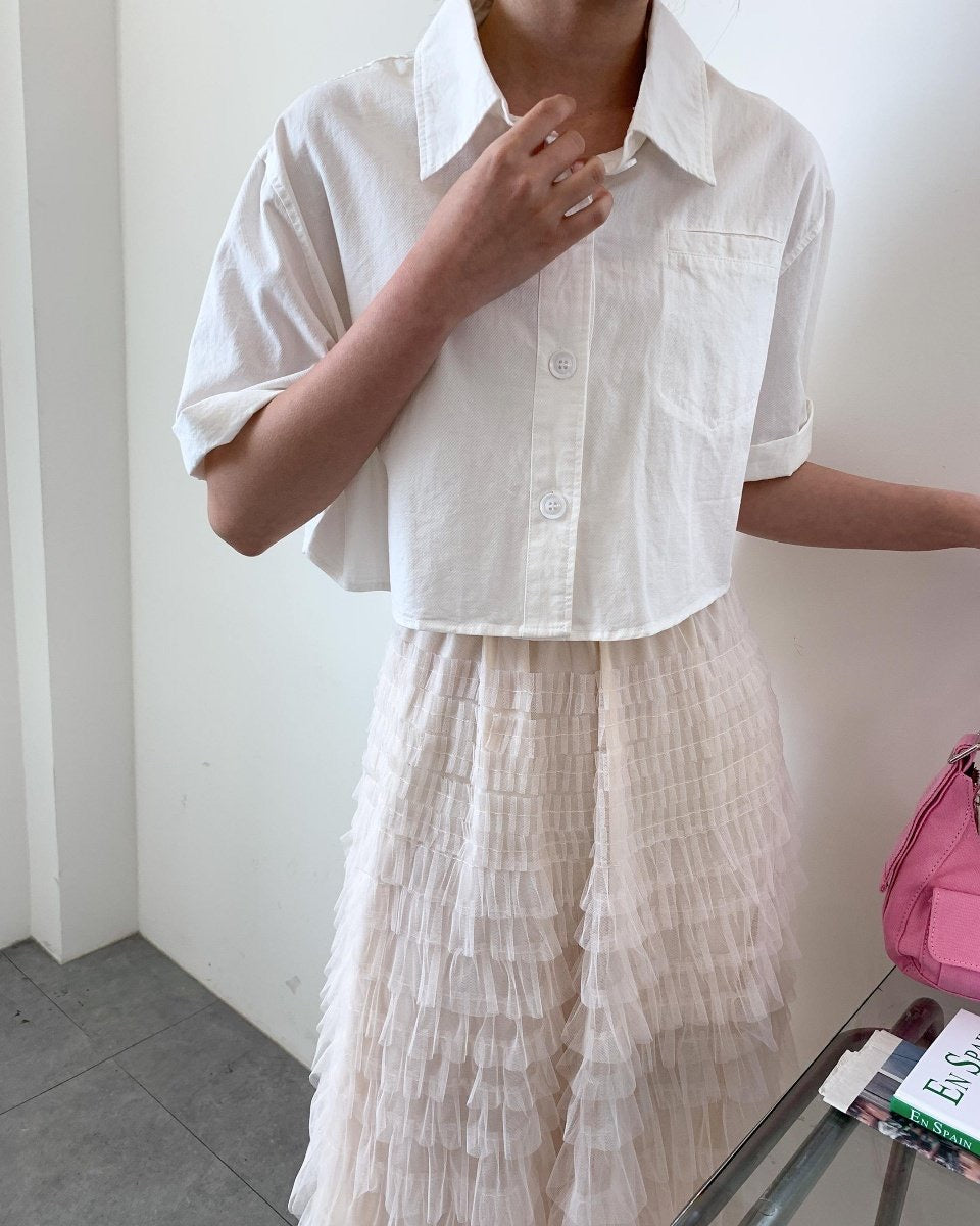 리나 크롭남방 (Lina Crop Shirt)