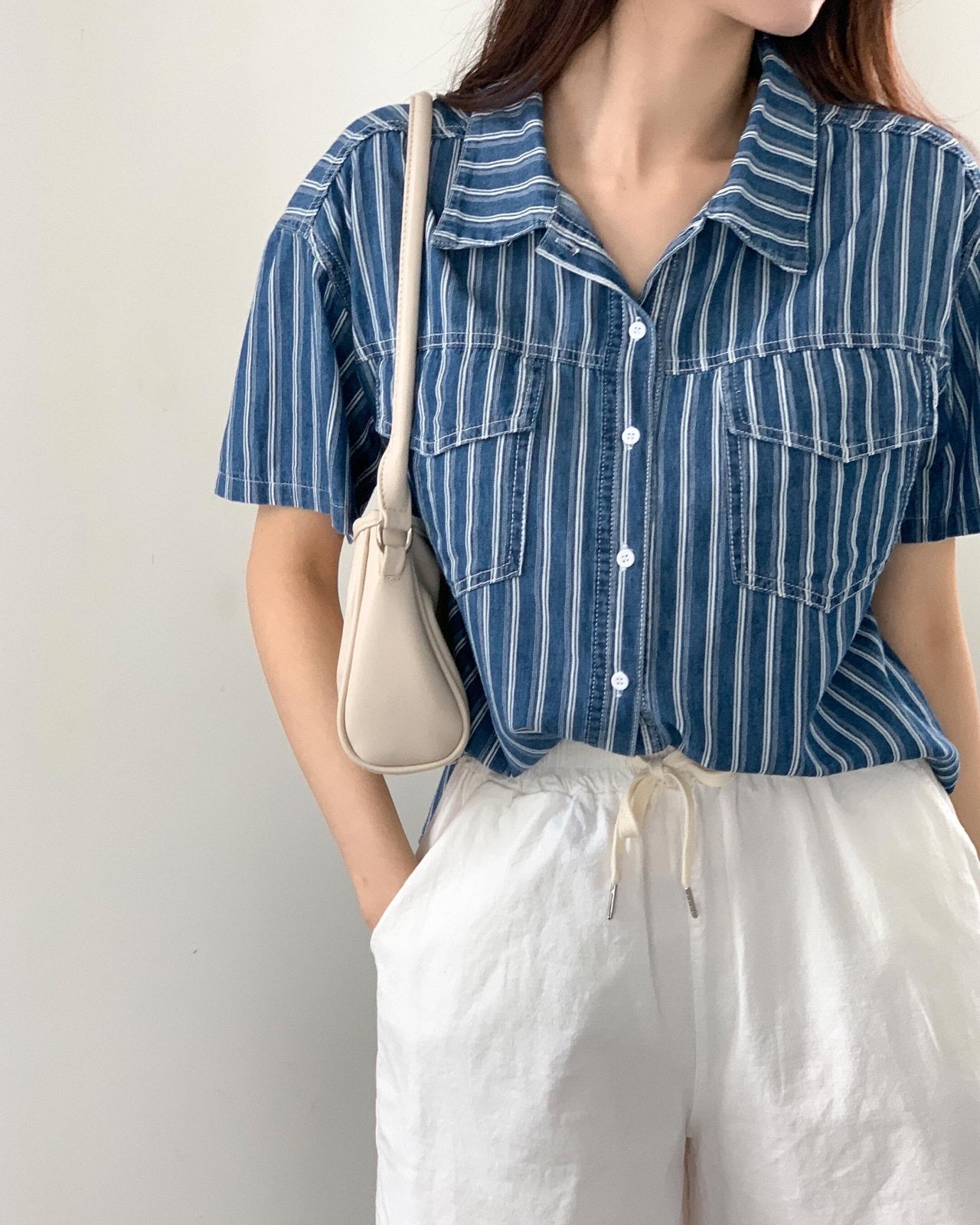 스트라이프 청 남방 (Stripe Denim Shirt)