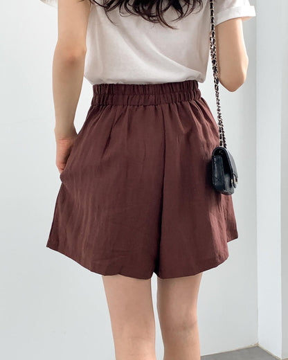 러스트 핀턱 반바지 (Rust Pintuck Shorts)