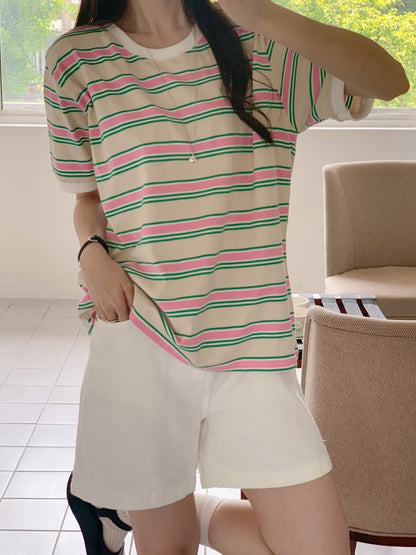 비키 단가라 박스티 (Vicky Striped Box Tee)